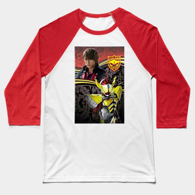 Kamen Rider Baron Side-by-Side   (style #2) Baseball T-Shirt by BeatlesDiva